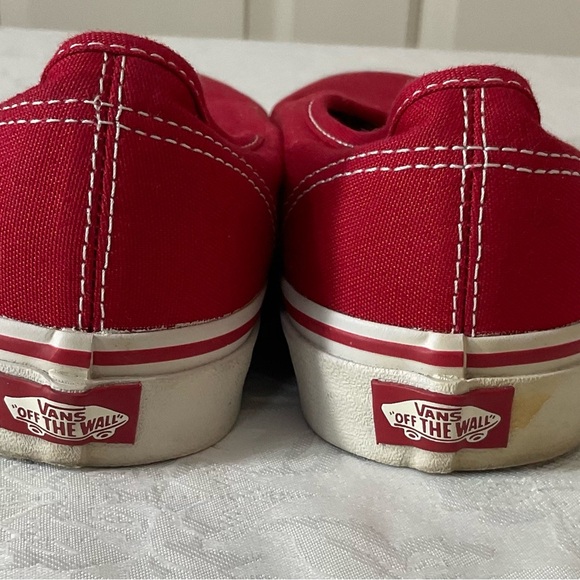 New Without Tags VANS Skate Authentic Shoes red M 9 W 10.5 - Picture 4 of 8